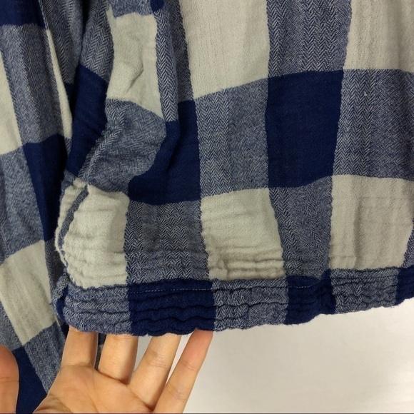 Anthro cloth & stone blue plaid blouse - Picture 5 of 7